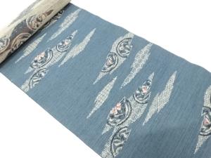 アンティーク　霞に花・古典柄織り出し　八寸帯地反物